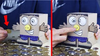 How to make funny COIN BOX with CRAZY EYES