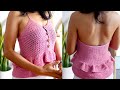 Crochet peplum top easy free pattern| DIY tutorial