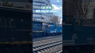 (RARE) CSX GP40-2 with Conrail Caboose! #railfans #railroad #train #conrail