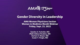 Women in Medicine Month Webinar: Gender Diversity in Leadership
