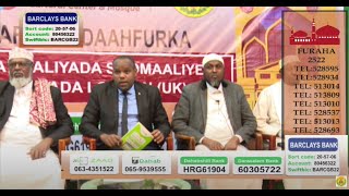 #Toos​ | #Live: Barnaamijka Tabarucaadka Markaska Al Huda ee Magaalada london.