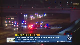 Driver dead in crash at I-215 westbound, Valle Verde