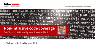 Hitex Webinar with PLS: Non intrusive code coverage