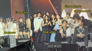 Byeonwooseok \u0026 Kim soo hyun, Kim hyeyoon with BIBI, Park min young, newjeans interaction At AAA 2024