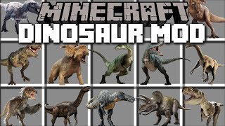 Minecraft DINOSAUR MOD / FIGHT AND DEFEND AGAINST THE REALISTIC FLESH EATING DINOSAURS!! Minecraft