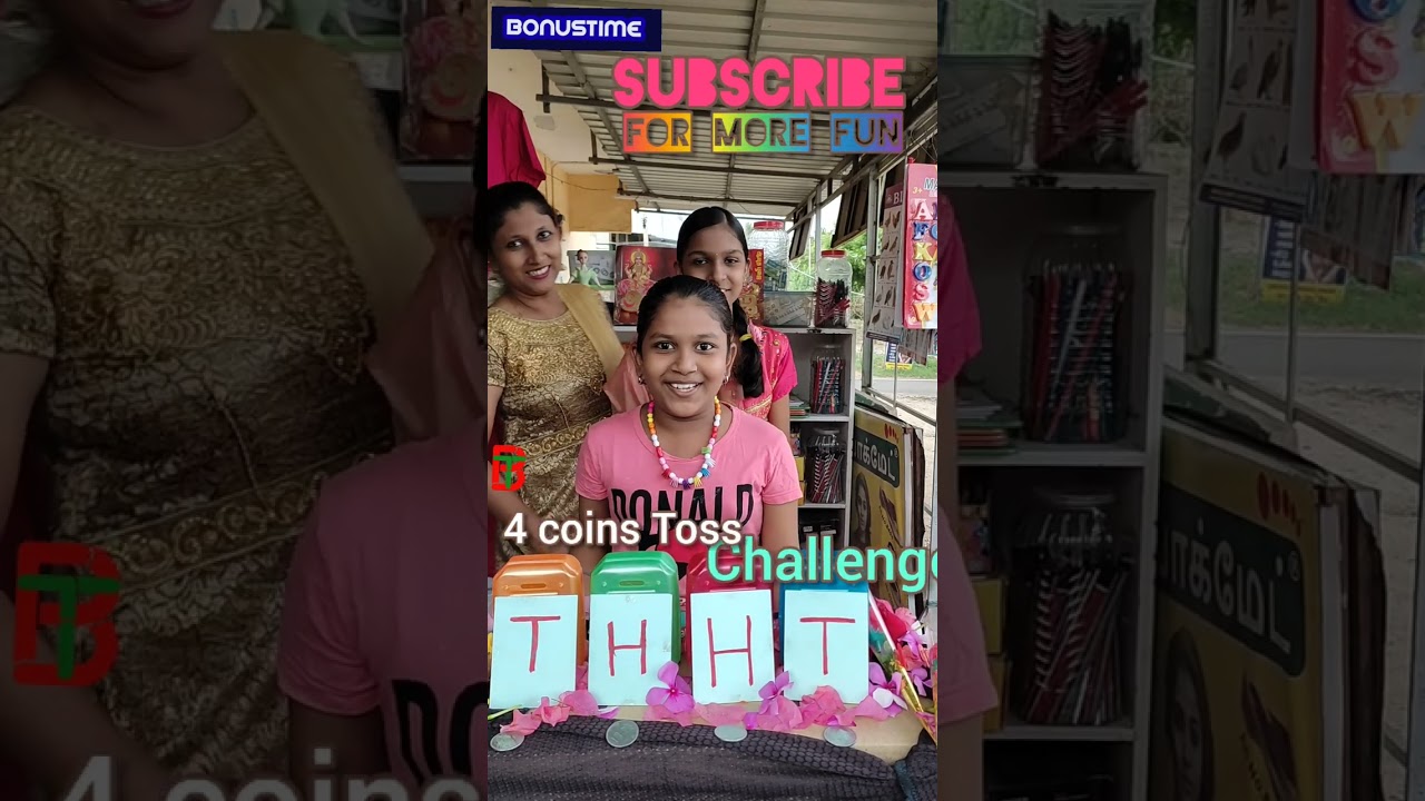 coins toss probability challenge / 4 coins toss challenge #game #funnygame #bonustime #bt #btf