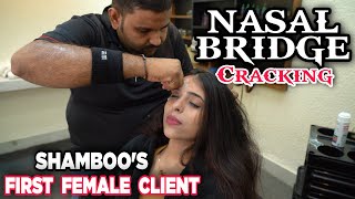 ASMR HAIR-CRACKING Head massage, SKIN Cracking, NASAL bridge Crack by Indian Barber SHAMBOO