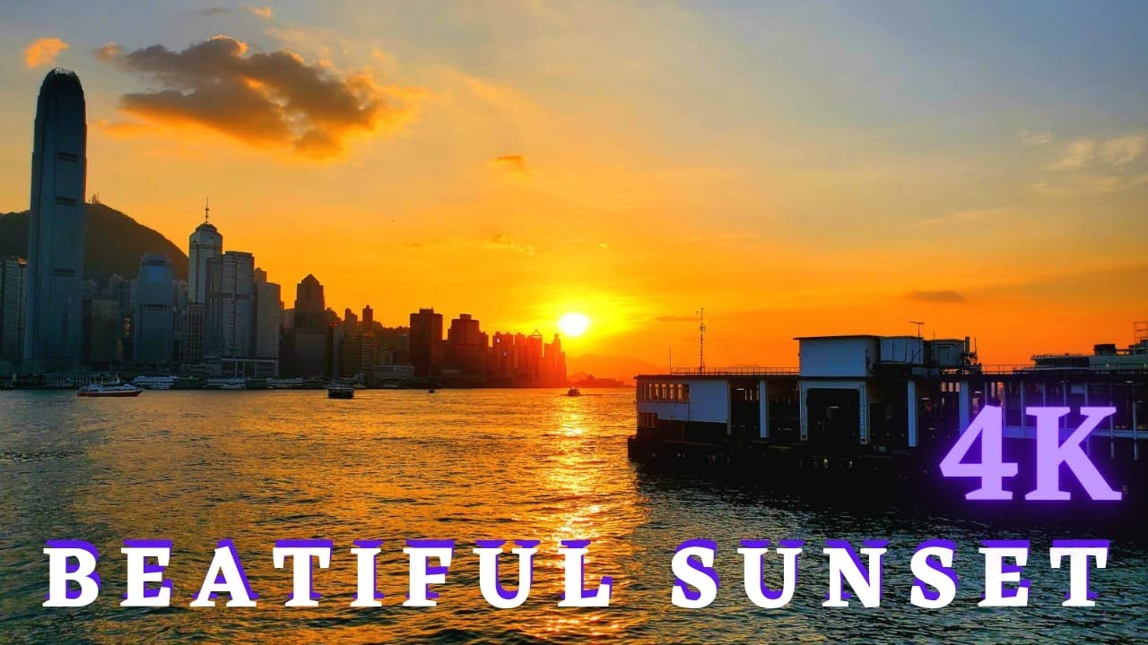 4k Calming Beautiful Sunset Skyline Youtube