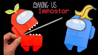 Easy Origami AMONG US IMPOSTOR step by step || How to craft Among Us