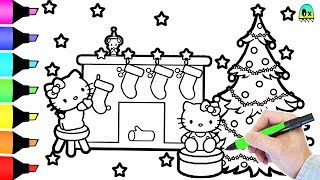 Hello Kitty Christmas Coloring Book Pages I Fun Colouring videos for kids