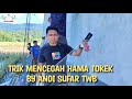 Pemasangan pukat untuk mencegah tokek di gedung Pribadi Andi Sufar