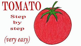 How to draw a tomato step by step (very easy) || drawing || art video