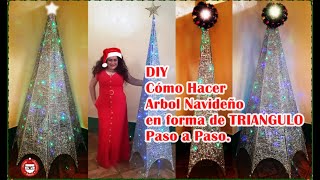 DIY ÁRBOL NAVIDEÑO GIGANTE TRIANGULAR  Estilo TORRE EIFFEL Con LUCES  Paso a Paso Fácil 🎄