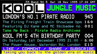 Skibadee \u0026 DJ Kane | Kool FM 4th Birthday Warm Up Session | Jungle Classics 1995