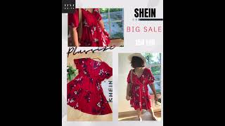 ป้าย SHEIN เดรสสั้นเดรสสาวอวบPlus-size