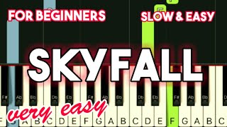 ADELE - SKYFALL | SLOW & EASY PIANO TUTORIAL