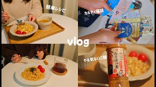 【vlog】一人暮らし簡単レシピ紹介🍙カルディネコ福袋大当たり🐈毎日の簡単家ご飯🏠🍳