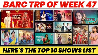 Barc trp of the week 47 (2024) Here are the Top 10 Shows of the week