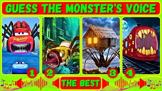 Guess Monster Voice! 🚗 McQueen Eater, Car Eater, Spider House Head \u0026 Train Eater!