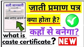 जाती प्रमाण पत्र क्या है!what is caste certificate 2023 | how to get caste certificate online