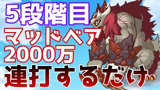 【2022年2月クラバト】5段階目マッドベア連打するだけ物理2000万ダメージ【ニュッコロランク24】