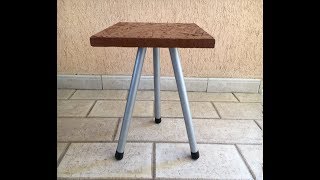 Making a modern tripod stool from reuse materials