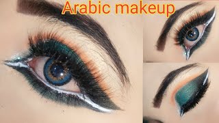 Arabic makeup tutorial/double winged liner/eyes makeup for beginners /fyp/ by Ra