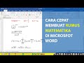 Cara cepat menulis rumus matematika di microsfot word | tutorial89