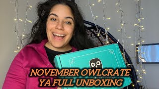 Owlcrate November YA full unboxing