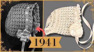 Crochet a 1941 Baby Bonnet with Step-by-Step Tutorial ( Vintage Crochet )