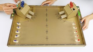 DIY Warship Battle Marble Board Game from Cardboard at Home
