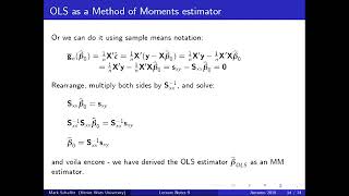 SGPE Econometrics Lecture 8 Part2 & Lecture 9 Part 1