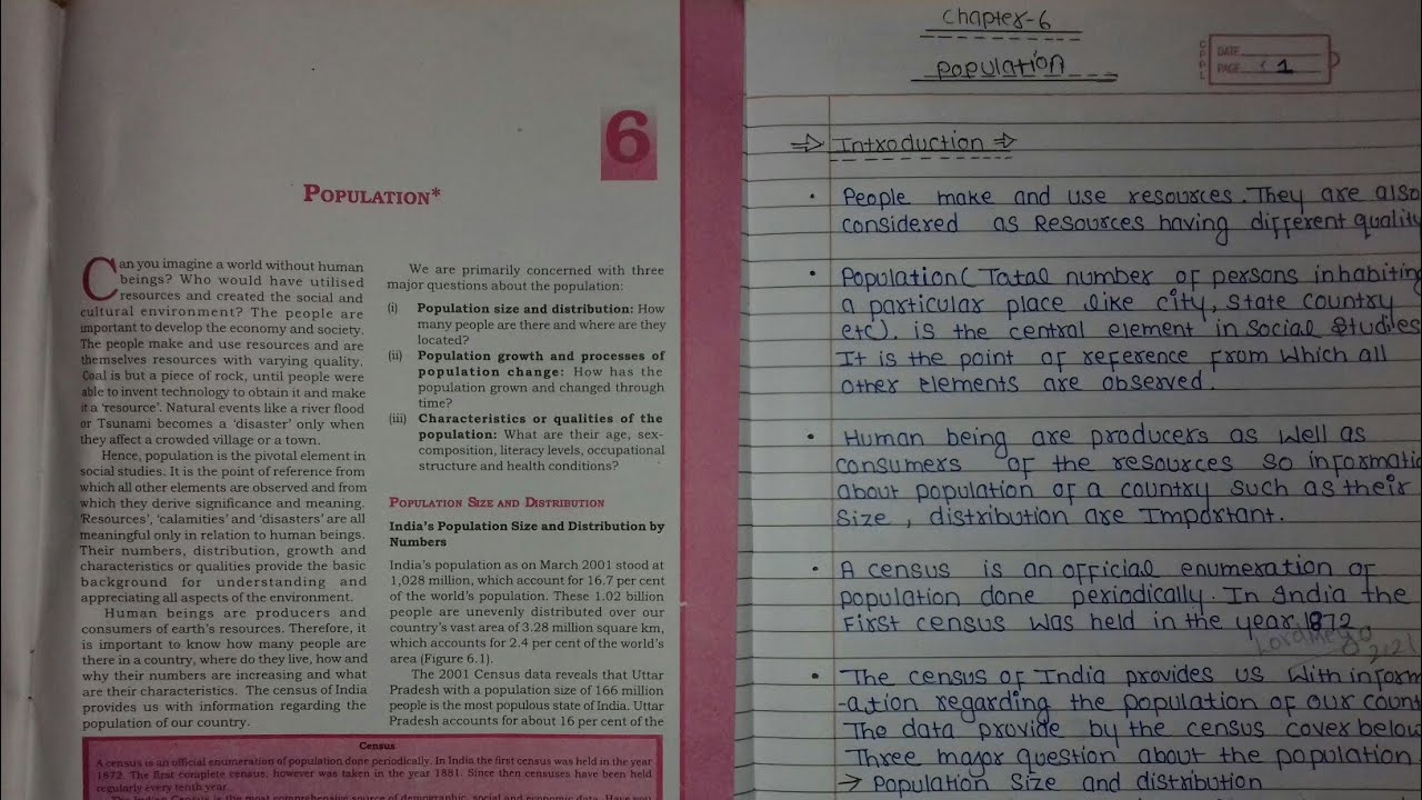 Class 9 Geography Chapter 6: Population.(Notes In Discription). - YouTube