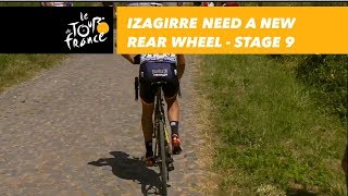 Gorka Izagirre need a new rear wheel - Stage 9 - Tour de France 2018