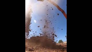 dropping boulder from excavator #shorts