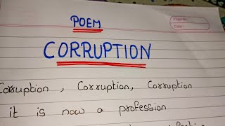 Poem on Corruption in english