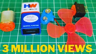 How to Make Mini DC Motor FAN with 9 Volts Battery | Mr Doer tech