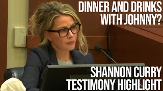 Dinner Date With Johnny? | Shannon Curry Testimony Highlight | Johnny Depp Vs. Amber Heard