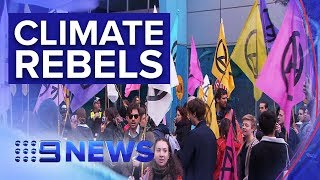 Climate rebels go to new lengths in Melbourne | Nine News Australia