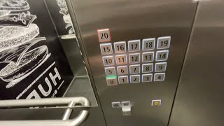 SUPER FAST (3m/s)!!! 3x 2018 Schindler 5500 highrise tr. elevators @ H2 Hotel***, Munich, Germany