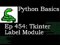 Python Basics Tkinter Label Module