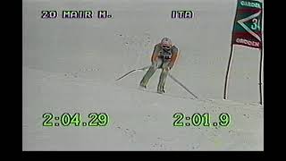 Grandstand ski clip 1985 or 1986