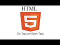 HTML 09 - Div and Span tags