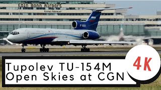 [4K Shortclip] AWESOME SOUNDING Open Skies Tupolev TU-154 Take Off Köln Cologne Bonn (CGN) Airport