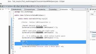 Java Tutorial - isWhiteSpace() method to find if the character is a WHITESPACE