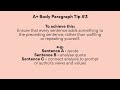 how to write an a text response body paragraph