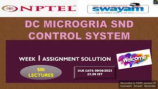 💥WEEK 1💥🔥100%🔥DC MICROGRID AND CONTROL SYSTEM ASSIGNMENT SOLUTION💥💥