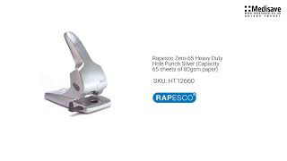 Rapesco Zero 65 Heavy Duty Hole Punch Silver Capacity 65 sheets of 80gsm paper HT12660