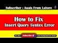 how to solve insert query syntax error in sql server