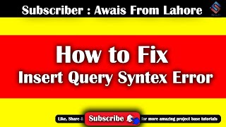 how to solve insert query syntax error in sql server